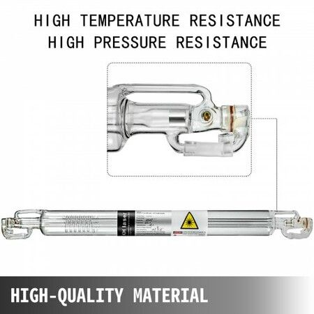 Laser Tube 50W CO2 Laser Tube 800mm Glass Laser Tube Professional Imported German Schotter Special Coating Technology Tube Laser Cutting Tube for Laser Engraving Machine and Cutting Machine