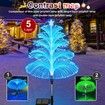 Solar Christmas Decorations Trees Lights Outdoor Waterproof Solar Christmas Tree Jellyfish Lights 5 Layer Optical Fiber 7 Color Changing,3PCS