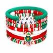 6 Pack Cute Xmas Bracelets for Women Teen Girls as Party Gifts (Red)