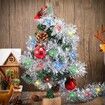 5M Christmas Lighted Garland Tree Decoration Prelit Tinsel Battery Operated 50 LED Christmas Multicolor for Xmas Home(Silver)