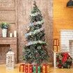 5M Christmas Lighted Garland Tree Decoration Prelit Tinsel Battery Operated 50 LED Christmas Multicolor for Xmas Home(Silver)