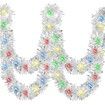 5M Christmas Lighted Garland Tree Decoration Prelit Tinsel Battery Operated 50 LED Christmas Multicolor for Xmas Home(Silver)