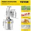 Alcohol Distiller 70L Alcohol Still Whiskey Distillery Kit Home Moonshine Still with Thermometer and Fermentation Tank for Alcohol Distilling