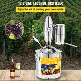 Wine Boiler Water Alcohol Distiller 13.2 Gallon Moonshine Still for Wine Maker