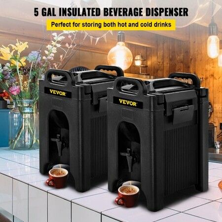 5 Gallon Insulated Beverage Dispenser Hot Cold Drink Dispenser 2 PCS NSF