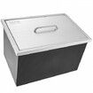 Drop in Ice Chest, 20"L x 14"W x 12"H Stainless Steel Ice Cooler, Commercial Ice Bin with Cover, 40 qt Outdoor Kitchen Ice Bar, Drain-pipe and Drain Plug Included, for Cold Wine Beer
