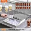Drop in Ice Chest, 18"L x 12"W x 14.5"H Stainless Steel Ice Cooler, Commercial Ice Bin with Sliding Cover, 40.9 qt Outdoor Kitchen Ice Bar, Drain-pipe and Drain Plug Included, for Cold Wine Beer