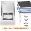 Drop in Ice Chest, 18"L x 12"W x 14.5"H Stainless Steel Ice Cooler, Commercial Ice Bin with Sliding Cover, 40.9 qt Outdoor Kitchen Ice Bar, Drain-pipe and Drain Plug Included, for Cold Wine Beer