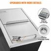 Drop in Ice Chest, 18"L x 12"W x 14.5"H Stainless Steel Ice Cooler, Commercial Ice Bin with Sliding Cover, 40.9 qt Outdoor Kitchen Ice Bar, Drain-pipe and Drain Plug Included, for Cold Wine Beer