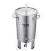 304 Stainless Steel Kettle, 8 GALLON Beer Brew Fermentor, Brew Bucket Fermentor for Brewing, Home Brewing Supplies with Base, Kettle Stock Pot Includes Lid, Handle, Valve, Spigot, Thermometer