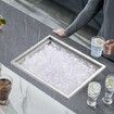 Drop in Ice Chest, 22"L x 17"W x 12"H Stainless Steel Ice Cooler, Commercial Ice Bin with Cover, 40 qt Outdoor Kitchen Ice Bar, Drain-pipe and Drain Plug Included, for Cold Wine Beer