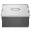 Drop in Ice Chest, 22"L x 17"W x 12"H Stainless Steel Ice Cooler, Commercial Ice Bin with Cover, 40 qt Outdoor Kitchen Ice Bar, Drain-pipe and Drain Plug Included, for Cold Wine Beer