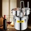 Moonshine Still 5 Gal 21L Stainless Steel Water Alcohol Distiller Copper Tube Home Brewing Kit Build-in Thermometer for DIY Whisky Wine Brandy, 5GAL, 3 pots