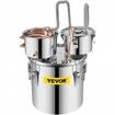Moonshine Still 5 Gal 21L Stainless Steel Water Alcohol Distiller Copper Tube Home Brewing Kit Build-in Thermometer for DIY Whisky Wine Brandy, 5GAL, 3 pots