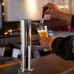 Kegerator Tower Kit, Single Tap Beer Conversion Kit, Stainless Steel Keg Beer Tower Dispenser with Dual Gauge W21.8 Regulator & A-System Keg Coupler, Beer Drip Tray for Party Home