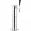 Kegerator Tower Kit, Single Tap Beer Conversion Kit, Stainless Steel Keg Beer Tower Dispenser with Dual Gauge W21.8 Regulator & A-System Keg Coupler, Beer Drip Tray for Party Home