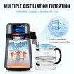 Water Distiller, 4L 1.05 Gallon Pure Water Purifier Filter For Home Countertop, 750W Distilled Water Maker, Stainless Steel Interior Distiller Water Making Machine to Make Clean Water, Gray