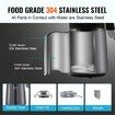 Water Distiller, 4L 1.05 Gallon Pure Water Purifier Filter For Home Countertop, 750W Distilled Water Maker, Stainless Steel Interior Distiller Water Making Machine to Make Clean Water, Gray