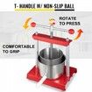 Fruit Wine Press, 1.45Gal/5.5L Grape Press for Wine Making, Wine Press Machine with 2 Stainless Steel Barrels, Wine Cheese Fruit Vegetable Tincture Press with T-Handle and 0.1"/3mm Thick Plate