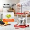 Fruit Wine Press, 1.6 Gallon/6L, 2 Stainless Steel Barrels, Manual Juice Maker, Cider Apple Grape Tincture Vegetables Honey Olive Oil Making Press with T-Handle for Outdoor, Kitchen, and Home
