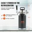 Beer Growler Tap System, 64Oz 1.89L Mini Keg, 304 Stainless Steel Pressurized Beer Growler, Keg Growler with Pressure Display, CO2 Regulator Faucet, Leak-Proof Ring For Draft Homebrew Craft Beer