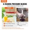 Fruit Wine Press, 12L/3.2 Gallon, Solid Wood Basket with 6 Blocks, Manual Juice Maker, Cider Apple Grape Tincture Vegetables Honey Olive Oil Making Press with Pole Handle Bar for Kitchen, Home