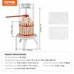 Fruit Wine Press, 12L/3.2 Gallon, Solid Wood Basket with 6 Blocks, Manual Juice Maker, Cider Apple Grape Tincture Vegetables Honey Olive Oil Making Press with Pole Handle Bar for Kitchen, Home