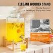 Beverage Dispenser, 2.5 Gallon Drink Dispensers for Parties, Glass Juice Dispenser with Stand, Stainless Steel Spigot, Iced Tea Lemonade Juice Water Dispenser, for Restaurants, Hotels, Parties