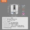 Stainless Steel Kettle, 5 GALLON Brewing Pot, Tri Ply Bottom for Beer, Brew Kettle Pot for Beer Brewing, Home Brewing Supplies Includes Lid, Handle, Thermometer, Ball Valve Spigot