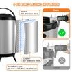 Stainless Steel Insulated Beverage Dispenser, 7.6 Liter, Thermal Hot and Cold Drink Server Dispenser with Spigot Handle, Food-grade for Hot Tea Coffee Water Restaurant Drink Shop