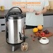 Stainless Steel Insulated Beverage Dispenser, 7.6 Liter, Thermal Hot and Cold Drink Server Dispenser with Spigot Handle, Food-grade for Hot Tea Coffee Water Restaurant Drink Shop