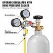 Double Gauge Regulator, CO2 Regulator Gauge with 0-60PSI, Heavy Duty CO2 Gauge Gas System, Draft Beer Regulator with Check Valve, Adjustable Pressure Regulator for Draft Beer Homebrew, CGA320
