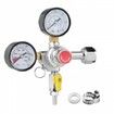 Double Gauge Regulator, CO2 Regulator Gauge with 0-60PSI, Heavy Duty CO2 Gauge Gas System, Draft Beer Regulator with Check Valve, Adjustable Pressure Regulator for Draft Beer Homebrew, CGA320
