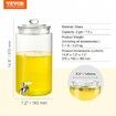Beverage Dispenser, 2 Gallon Drink Dispensers for Parties, Glass Juice Dispenser with Stainless Steel Spigot, Iced Tea Lemonade Juice Water Dispenser, for Restaurants, Hotels, Parties