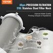 Spin Down Filter, 40 Micron Whole House Sediment Filter for Well Water, 3/4" G-M + 1" G-M, 4 T/H High Flow Rate, for Whole House Water Filtration Systems, Well Water Sediment Filter