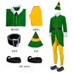 Budby the Elf Costume Mens Christmas Elf Costume with Wig Cosplay Full Set Holiday Party Costumes (Size:3X-Large)