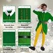 Budby the Elf Costume Mens Christmas Elf Costume with Wig Cosplay Full Set Holiday Party Costumes (Size:Medium)