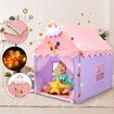 Kids Play Tent Playhouse Childrens Princess Castle Indoor Outdoor Game with Mat String Lights 1 Door 2 Windows Toys Boys Girls House Playset