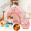 Kids Play Tent Princess Castle Playhouse Childrens Indoor Outdoor Game with Mat String Lights 1 Door 2 Windows Toys Boys Girls House Cottage