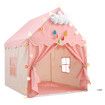 Kids Play Tent Princess Castle Playhouse Childrens Indoor Outdoor Game with Mat String Lights 1 Door 2 Windows Toys Boys Girls House Cottage