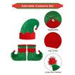 6 Pack Women Christmas Elf Costume Set Velvet Dress Santas Helper Costume Xmas Outfit Elf Hat Shoes Ears Belt Socks (Size:XX-Large)