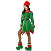 6 Pack Women Christmas Elf Costume Set Velvet Dress Santas Helper Costume Xmas Outfit Elf Hat Shoes Ears Belt Socks (Size:XX-Large)