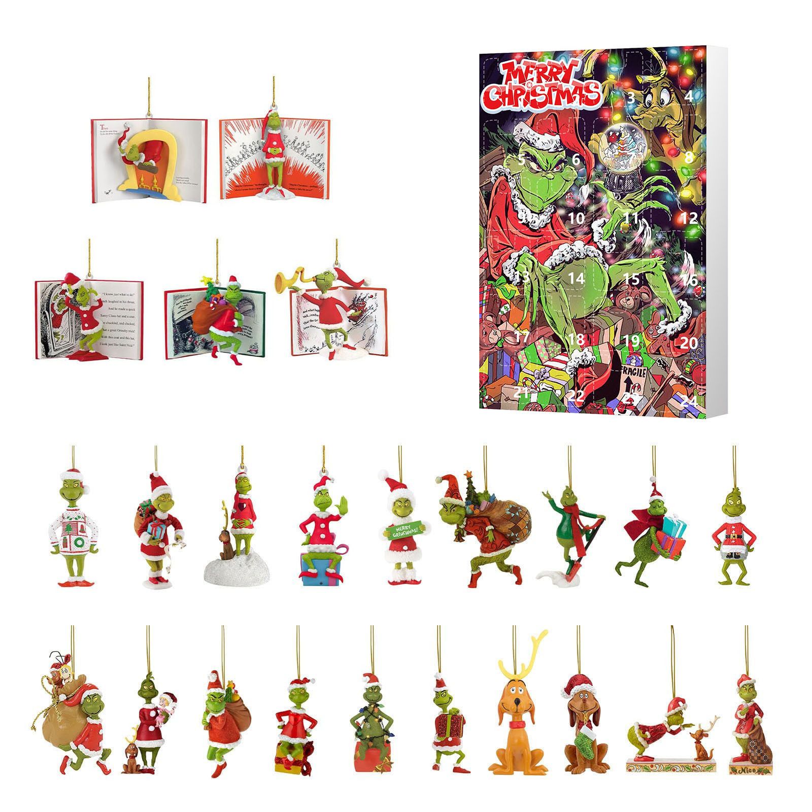 Grinch Christmas Countdown Calendar,with 24 Collectible Advent