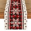 Buffalo Plaid Snowflakes Christmas Table Runner,Seasonal Winter Kitchen Dining Table Decoration 13x36 Inch