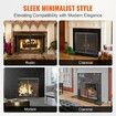 Fireplace Screen 1 Panel with Door Sturdy Iron Mesh Fireplace Screen 990(L) x780(H)MM Spark Guard Cover Simple Installation Free Standing Fire Fence Grate
