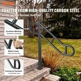 Single Post Handrail for Outdoor 1-3 Step 40.5" Stair Handrail Floor Mount