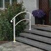 3-Step Handrails for Outdoor Steps Fits 1 or 3 Steps Matte White Stair Rail Wrought Iron Handrail with Installation Kit Hand Rails for Outdoor Step