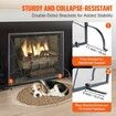Fireplace Screen Single Panel Sturdy Iron Mesh Fireplace Screen 906(L) x720(H)MM Spark Guard Cover Simple Installation Free Standing Fire Fence Grate