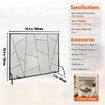 Fireplace Screen Single Panel Sturdy Iron Mesh Fireplace Screen 906(L) x720(H)MM Spark Guard Cover Simple Installation Free Standing Fire Fence Grate
