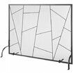 Fireplace Screen Single Panel Sturdy Iron Mesh Fireplace Screen 906(L) x720(H)MM Spark Guard Cover Simple Installation Free Standing Fire Fence Grate